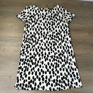 H&M Women’s Black and White Dalmatian Print Short Sleeve Dress, size Small